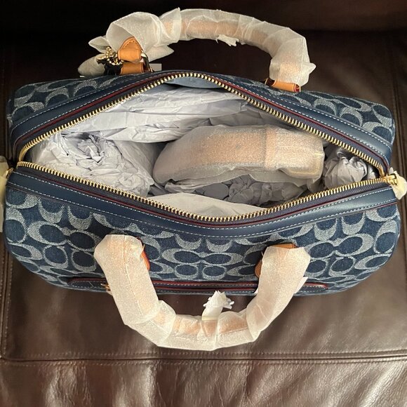 Coach Large Denim Rowan Bag (NWT) - Picture 8 of 16